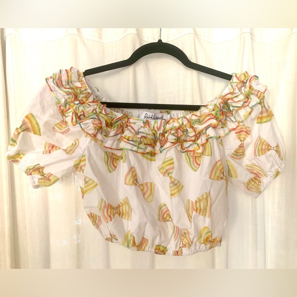 Rachel Antonoff JJ Crop Top in Rainbow Farfalle Pasta